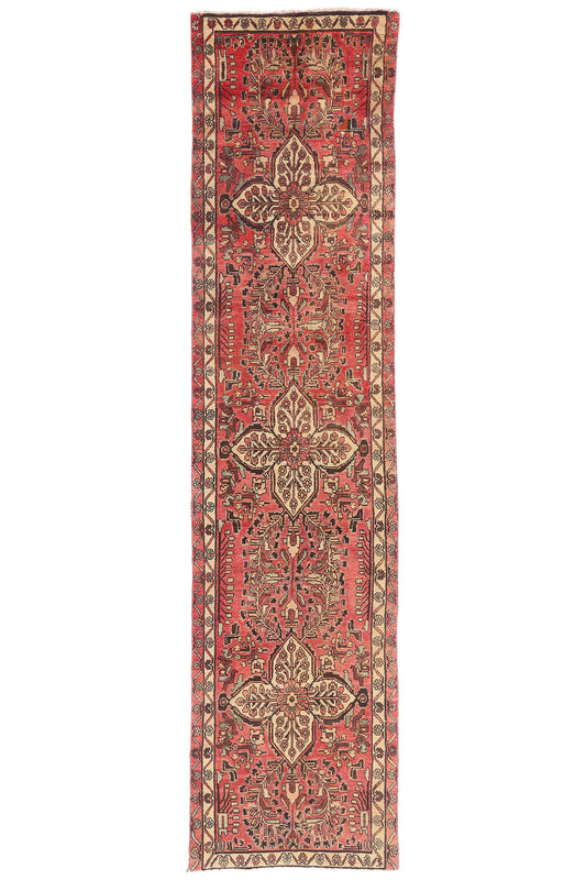 3 x 12 - Red Vintage Persian Hamadan Rug - 90044
