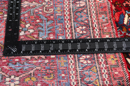 3 x 11 - Red Antique Persian Heriz Rug - 90045