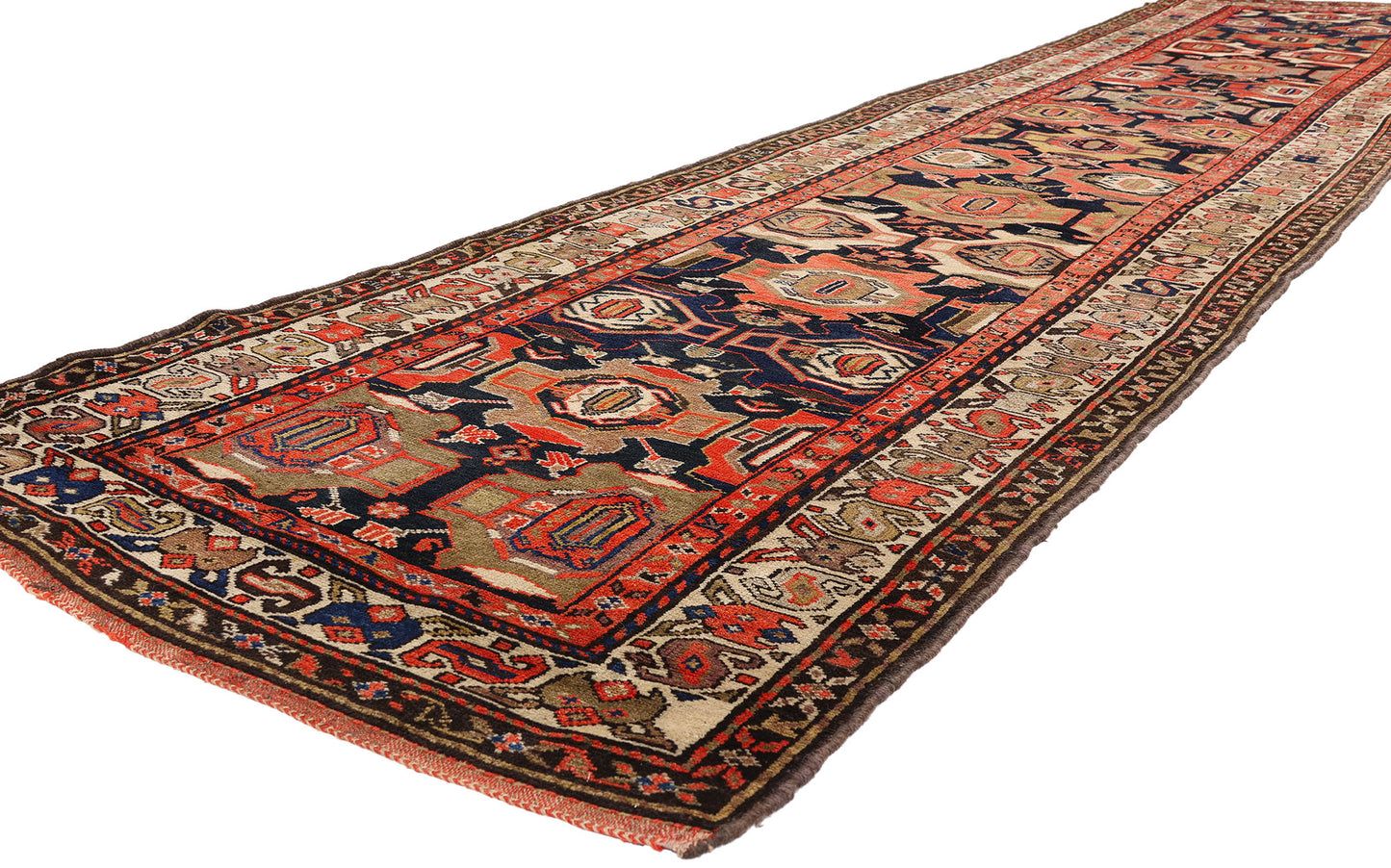 3 x 16 - Navy Blue Antique Persian Malayer Rug - 90046