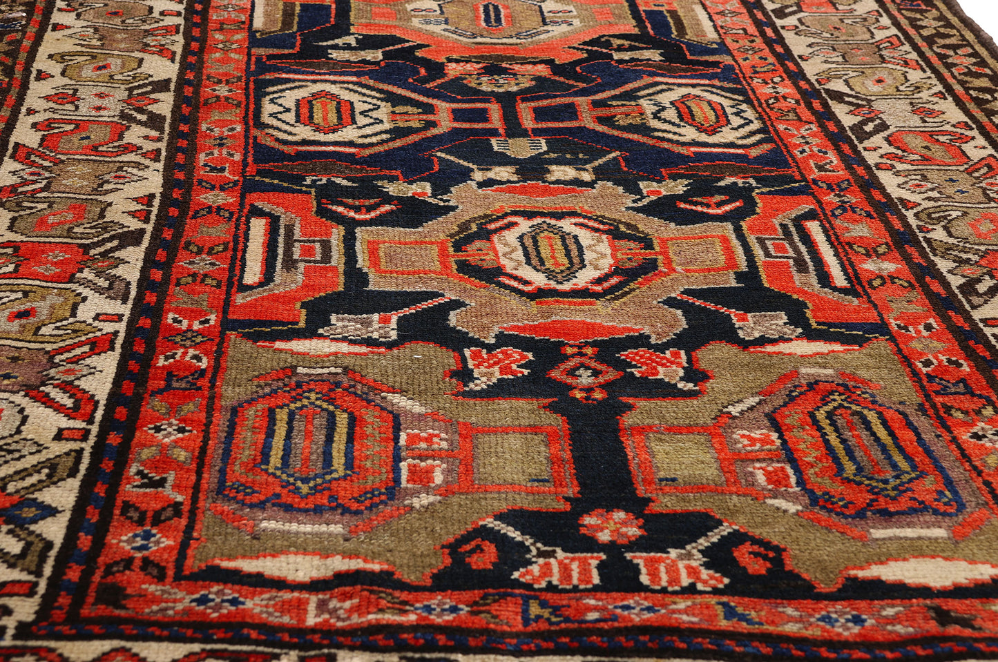 3 x 16 - Navy Blue Antique Persian Malayer Rug - 90046