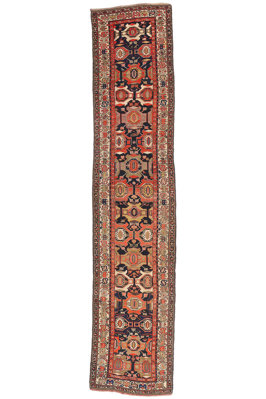 3 x 16 - Navy Blue Antique Persian Malayer Rug - 90046