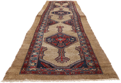 3 x 14 - Tan Antique Persian Malayer Rug - 90047