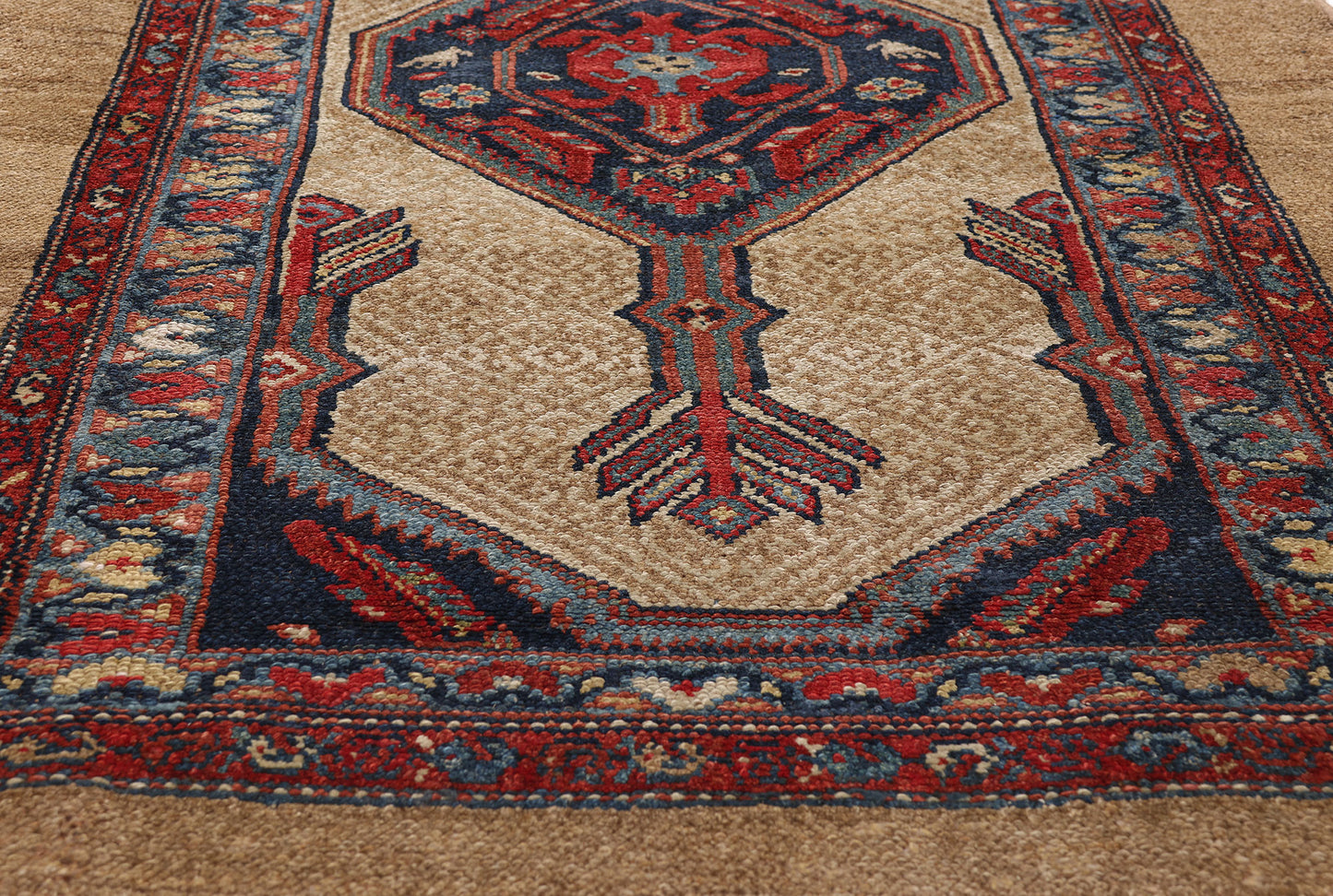 3 x 14 - Tan Antique Persian Malayer Rug - 90047