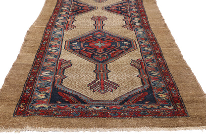 3 x 14 - Tan Antique Persian Malayer Rug - 90047