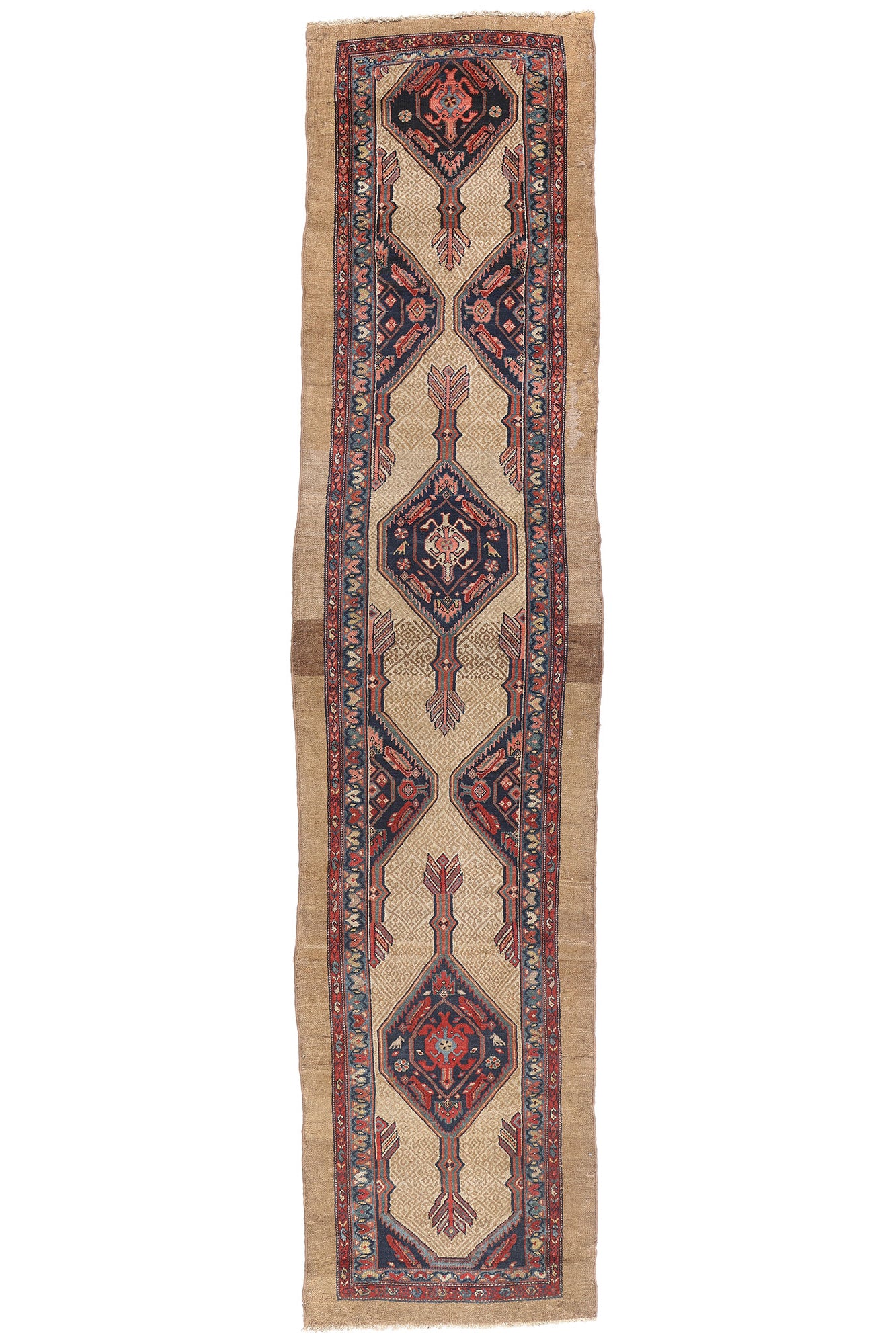3 x 14 - Tan Antique Persian Malayer Rug - 90047