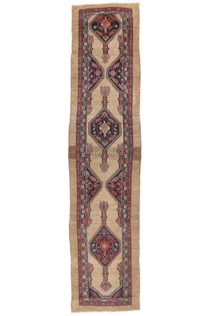 3 x 14 - Tan Antique Persian Malayer Rug - 90047