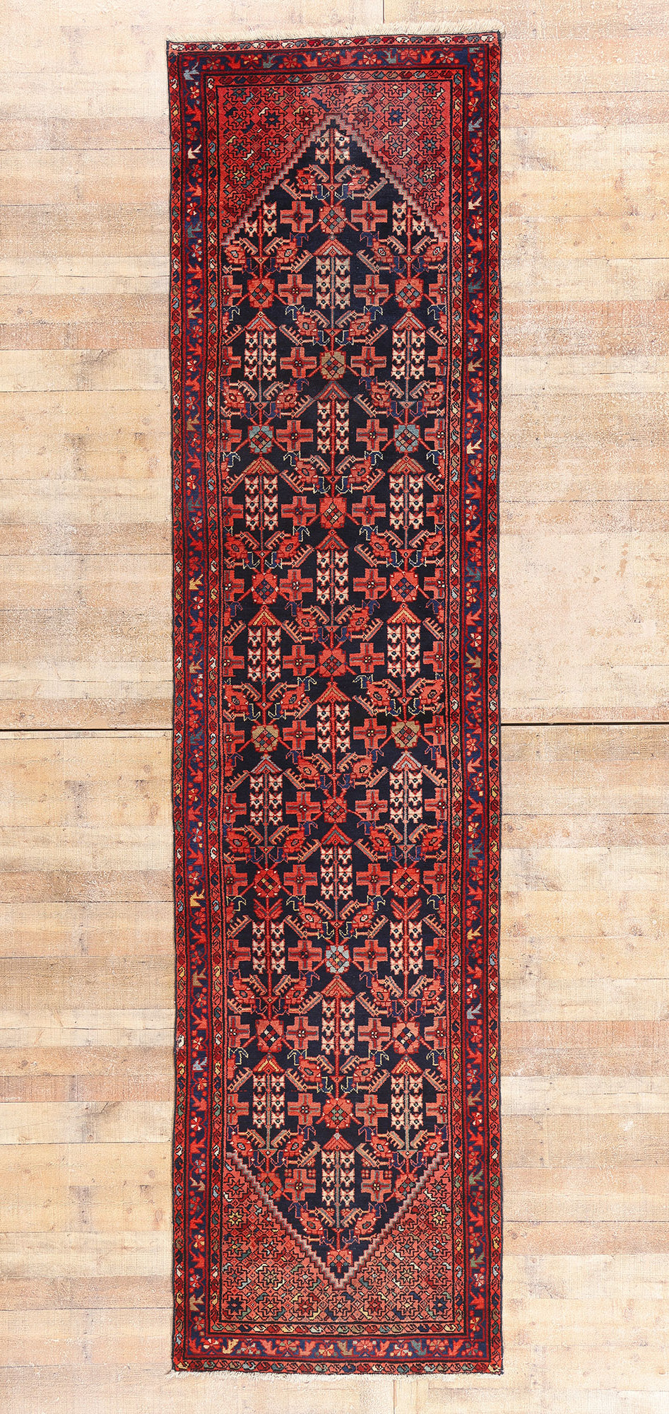 3 x 13 - Navy Blue Antique Malayer Rug - 90049