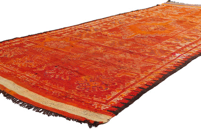 4 x 11 - Orange Vintage Taznakht Moroccan Rug - 90051