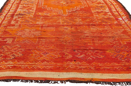 4 x 11 - Orange Vintage Taznakht Moroccan Rug - 90051