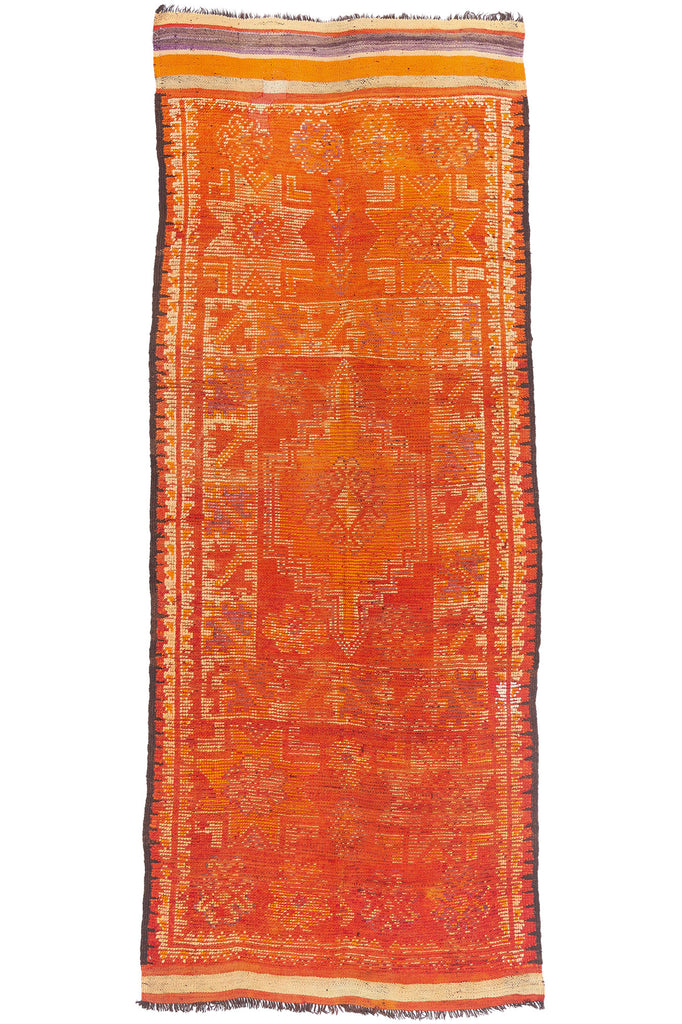 4 x 11 - Orange Vintage Taznakht Moroccan Rug - 90051