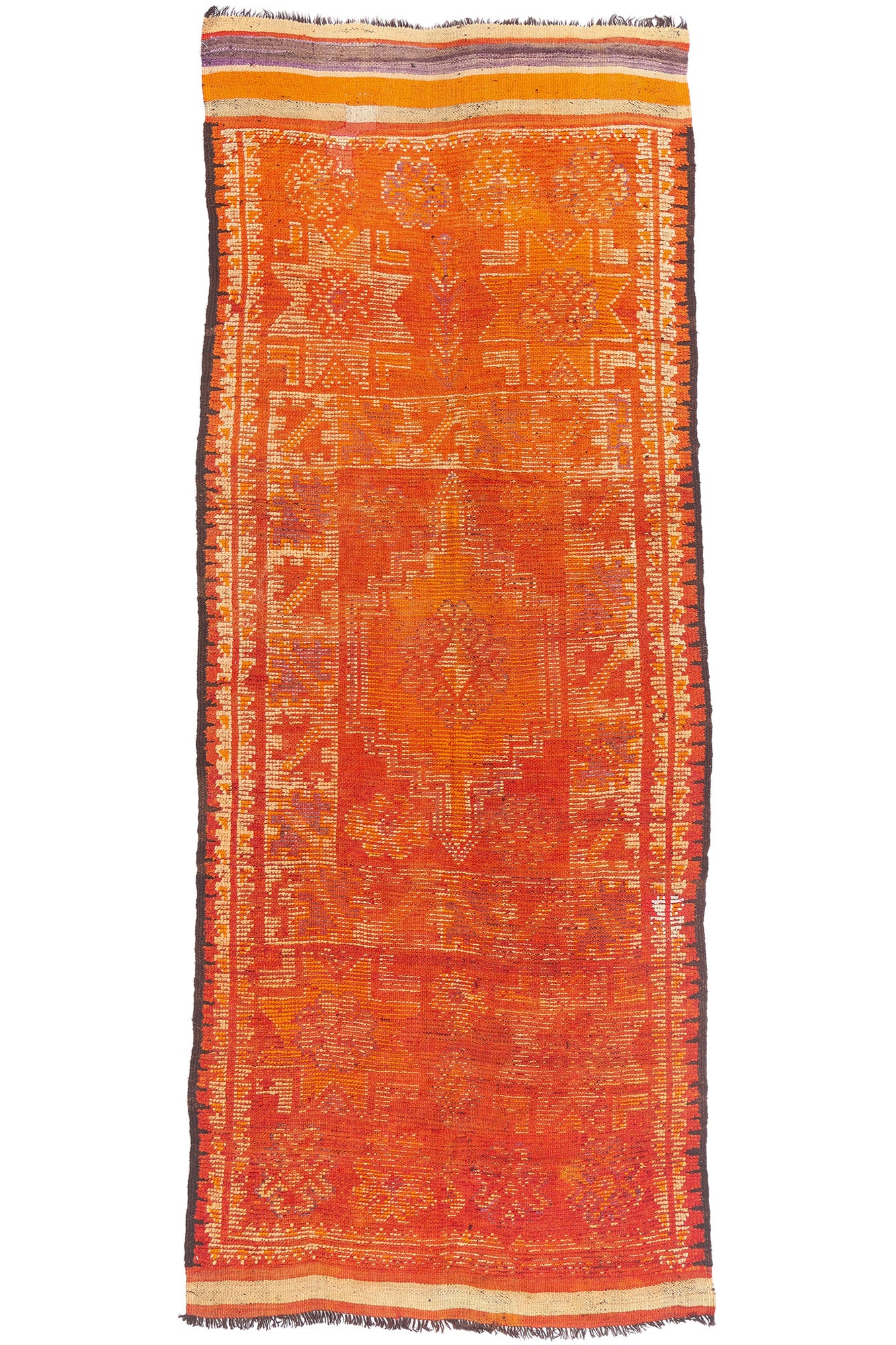 4 x 11 - Orange Vintage Taznakht Moroccan Rug - 90051