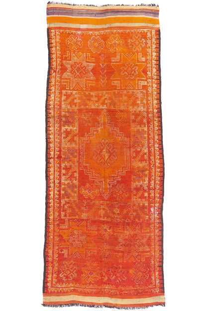 4 x 11 - Orange Vintage Taznakht Moroccan Rug - 90051