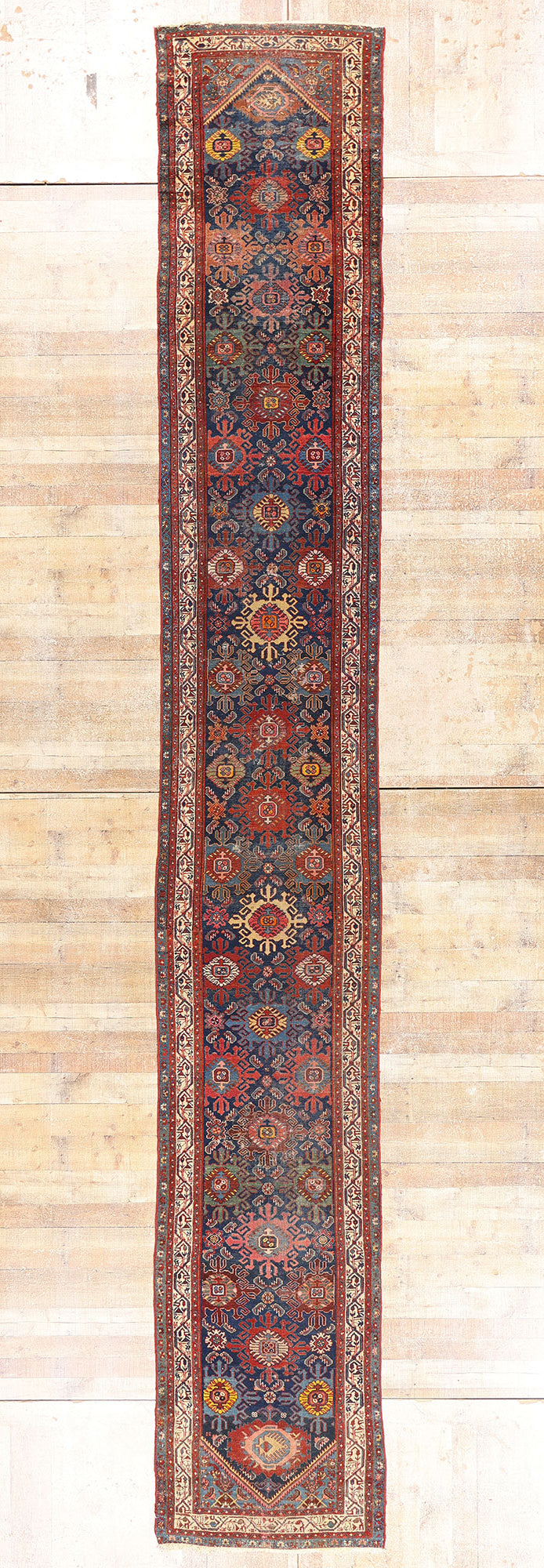 3 x 20 - Navy Blue Antique Persian Malayer Rug - 90052