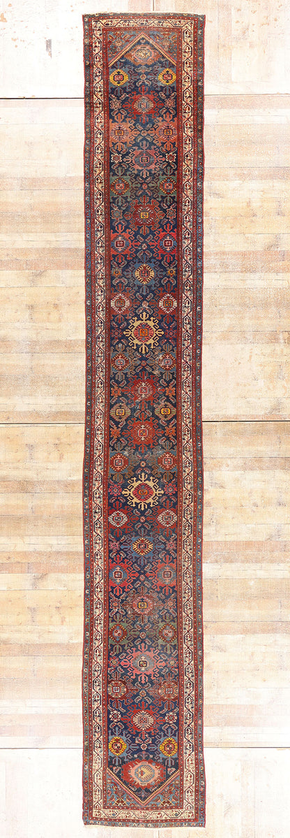3 x 20 - Navy Blue Antique Persian Malayer Rug - 90052