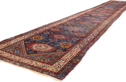 3 x 20 - Navy Blue Antique Persian Malayer Rug - 90052