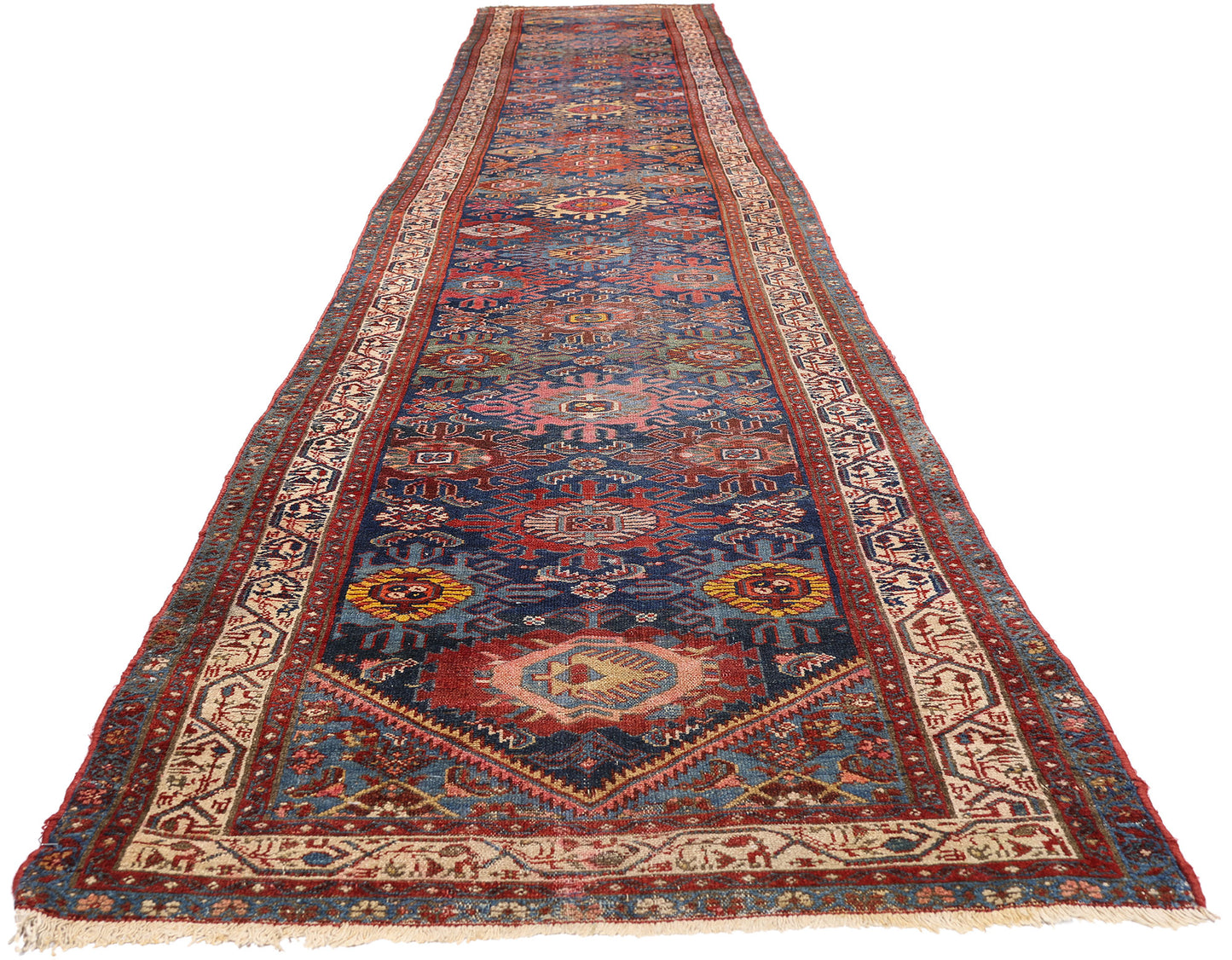 3 x 20 - Navy Blue Antique Persian Malayer Rug - 90052