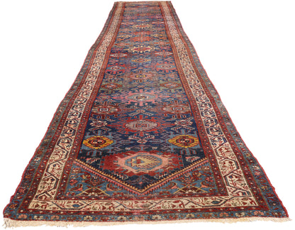 3 x 20 - Navy Blue Antique Persian Malayer Rug - 90052