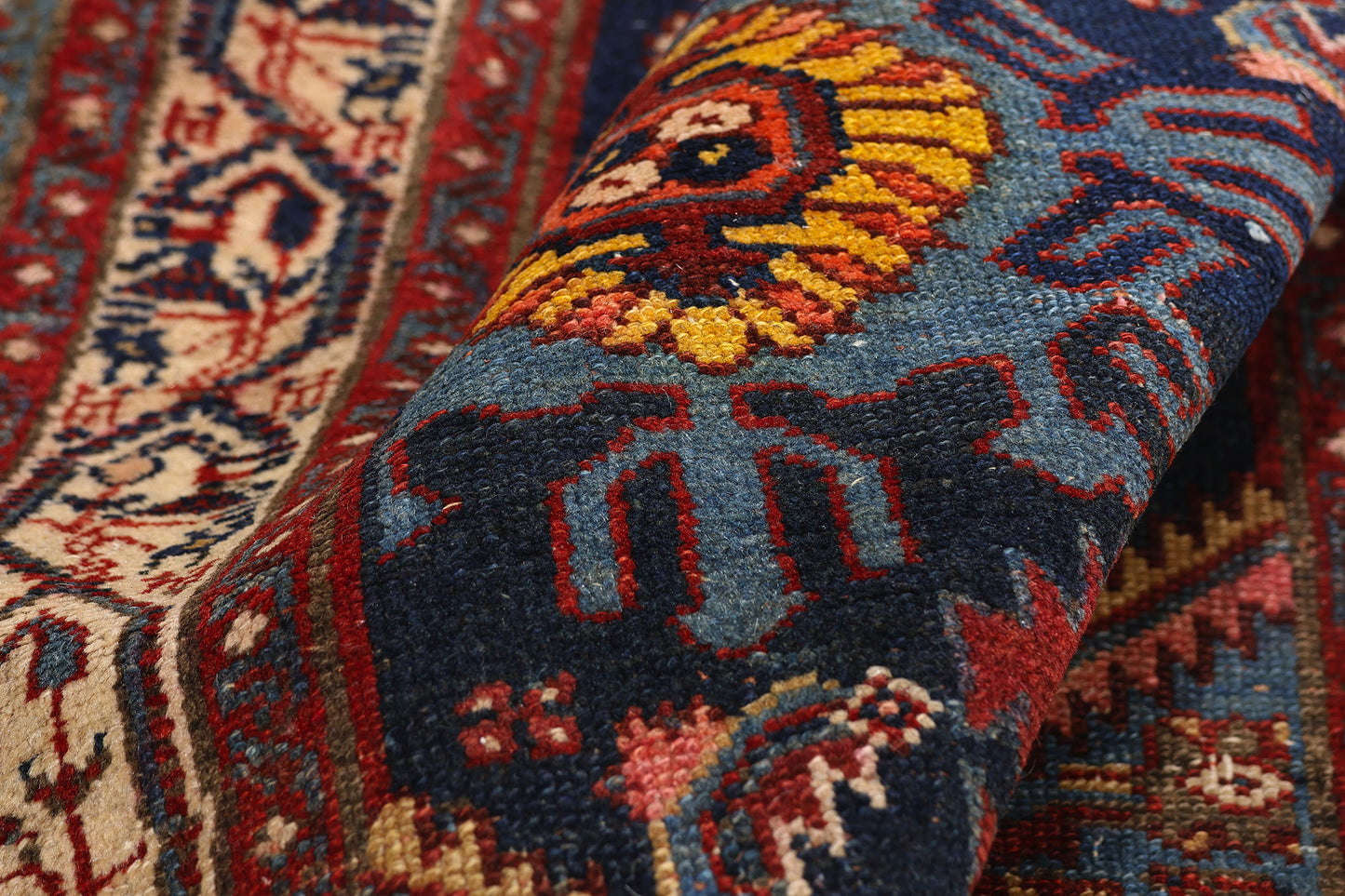 3 x 20 - Navy Blue Antique Persian Malayer Rug - 90052
