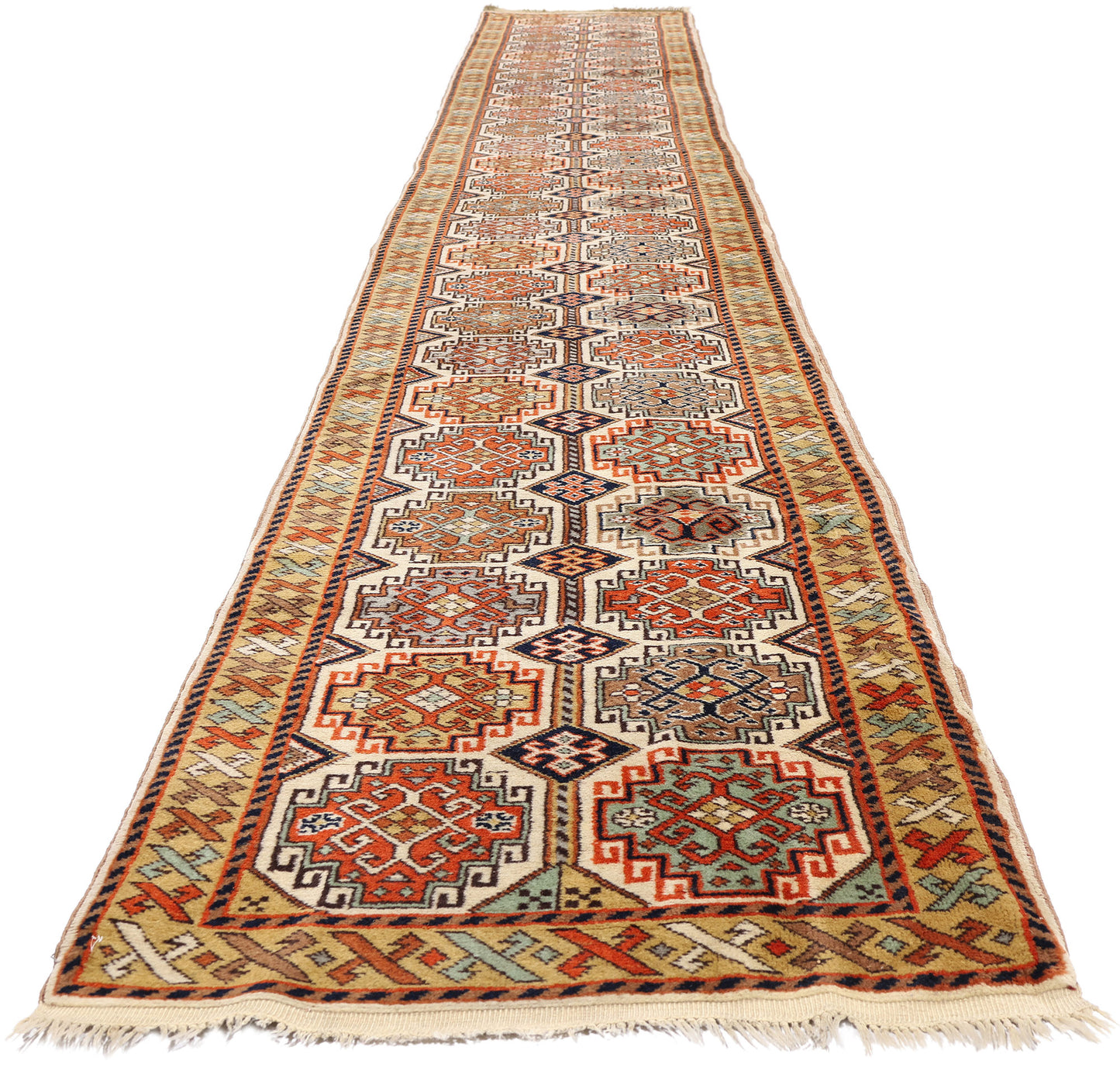 2 x 20 - Ivory Vintage Turkish Konya Rug - 90053