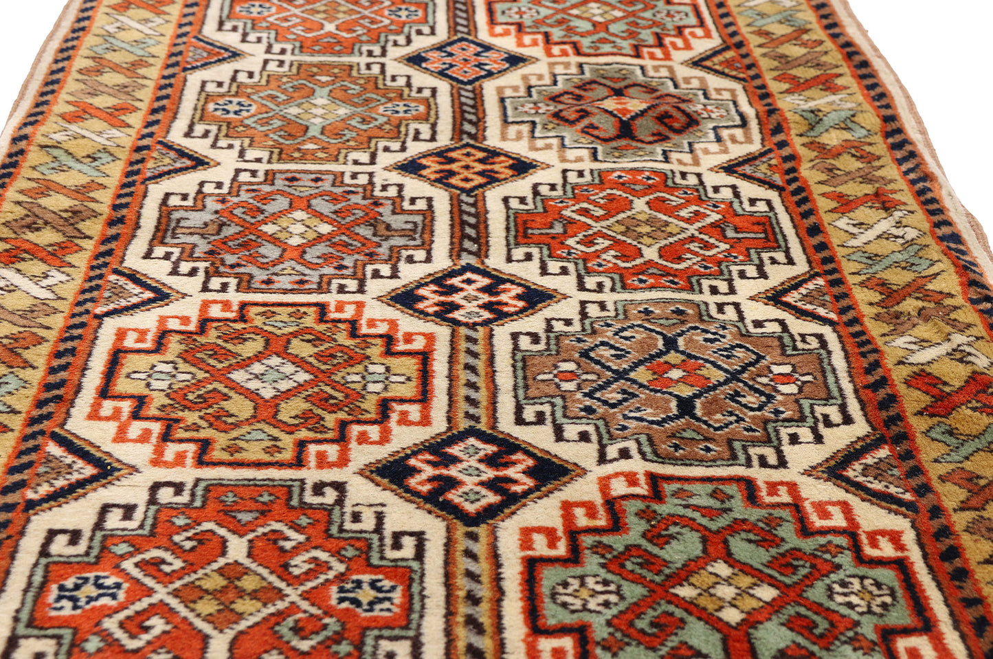 2 x 20 - Ivory Vintage Turkish Konya Rug - 90053