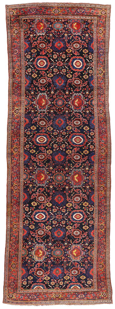 7 x 20 - Navy Blue Antique Persian Kurd Rug - 90054