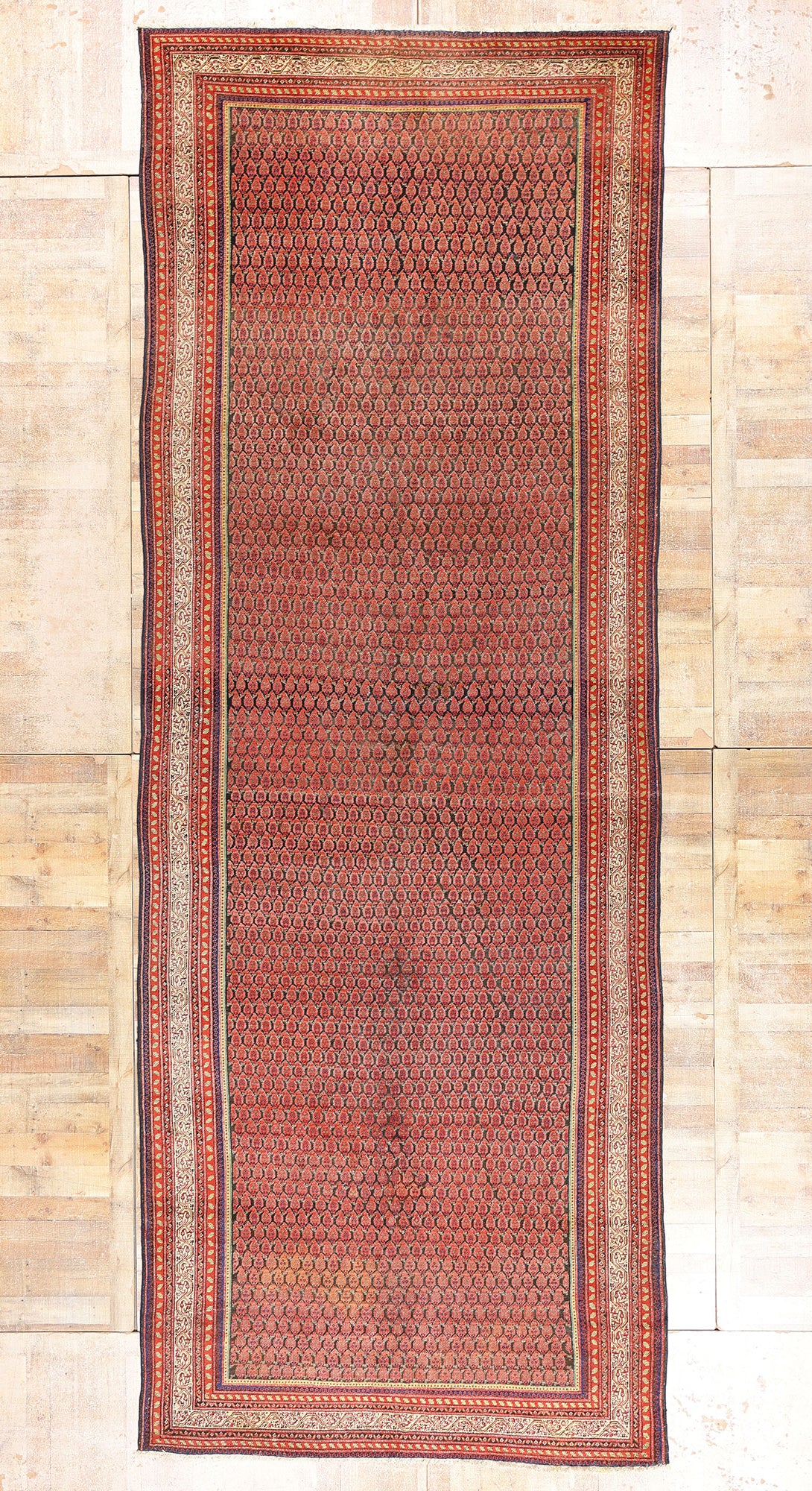 7 x 20 - Brown Antique Persian Malayer Rug - 90055