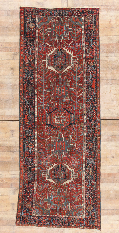 4 x 12 - Red Antique Persian Heriz Rug - 90059