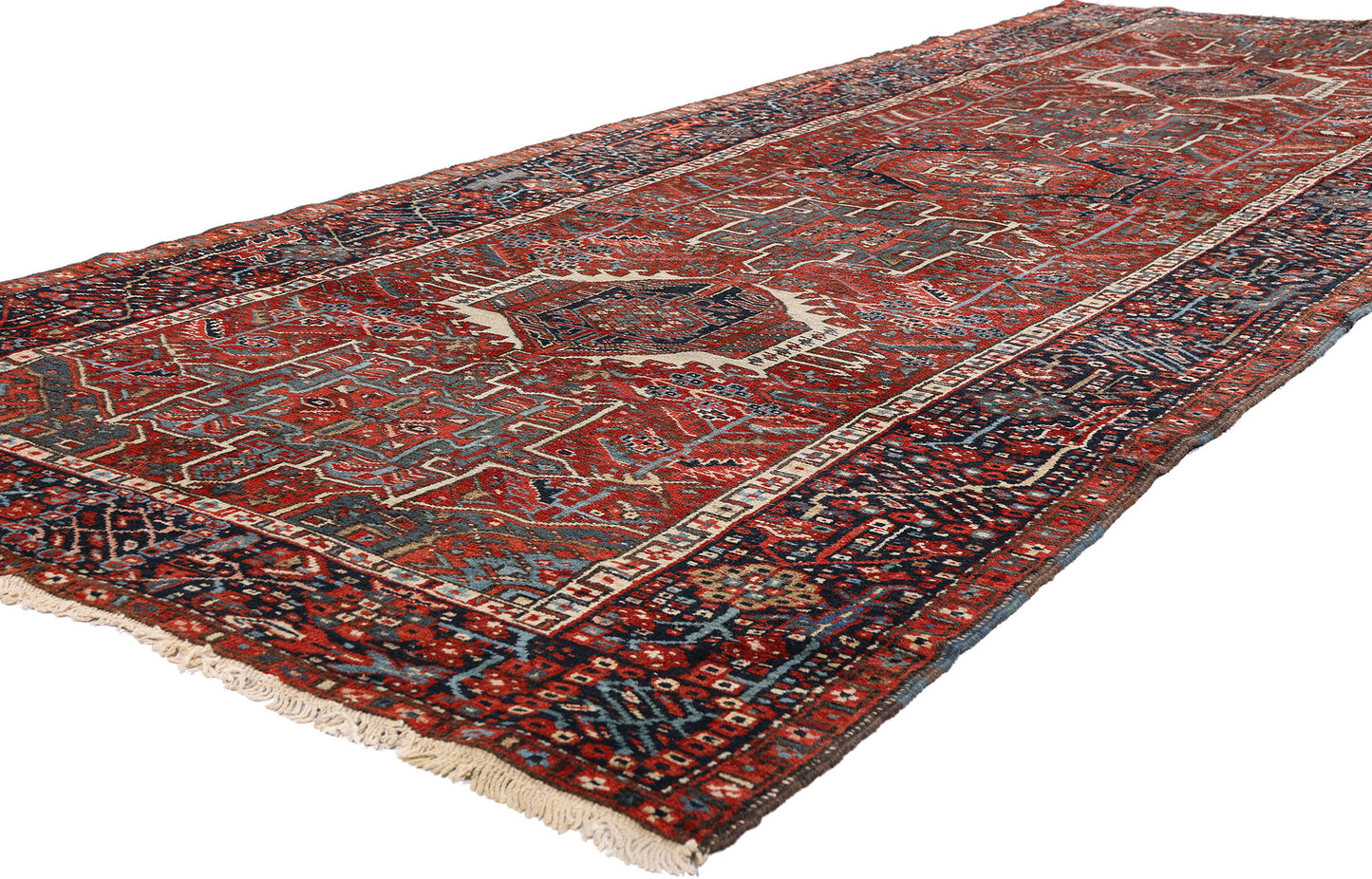 4 x 12 - Red Antique Persian Heriz Rug - 90059