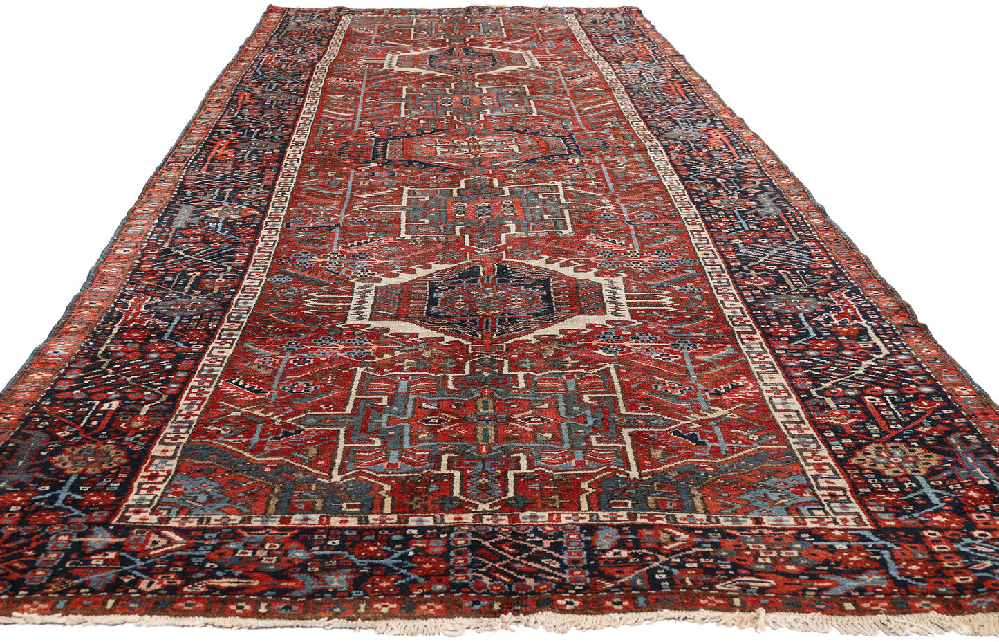 4 x 12 - Red Antique Persian Heriz Rug - 90059