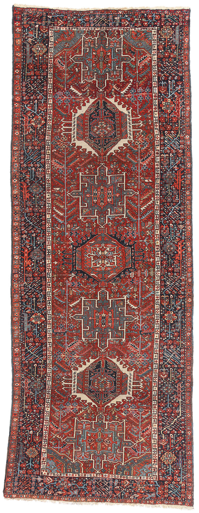 4 x 12 - Red Antique Persian Heriz Rug - 90059