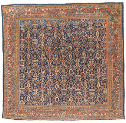 11 x 12 - Navy Blue Antique Persian Mahal Rug - 90060