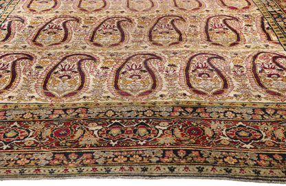 6 x 11 - Ivory Antique Persian Kerman Rug - 90062
