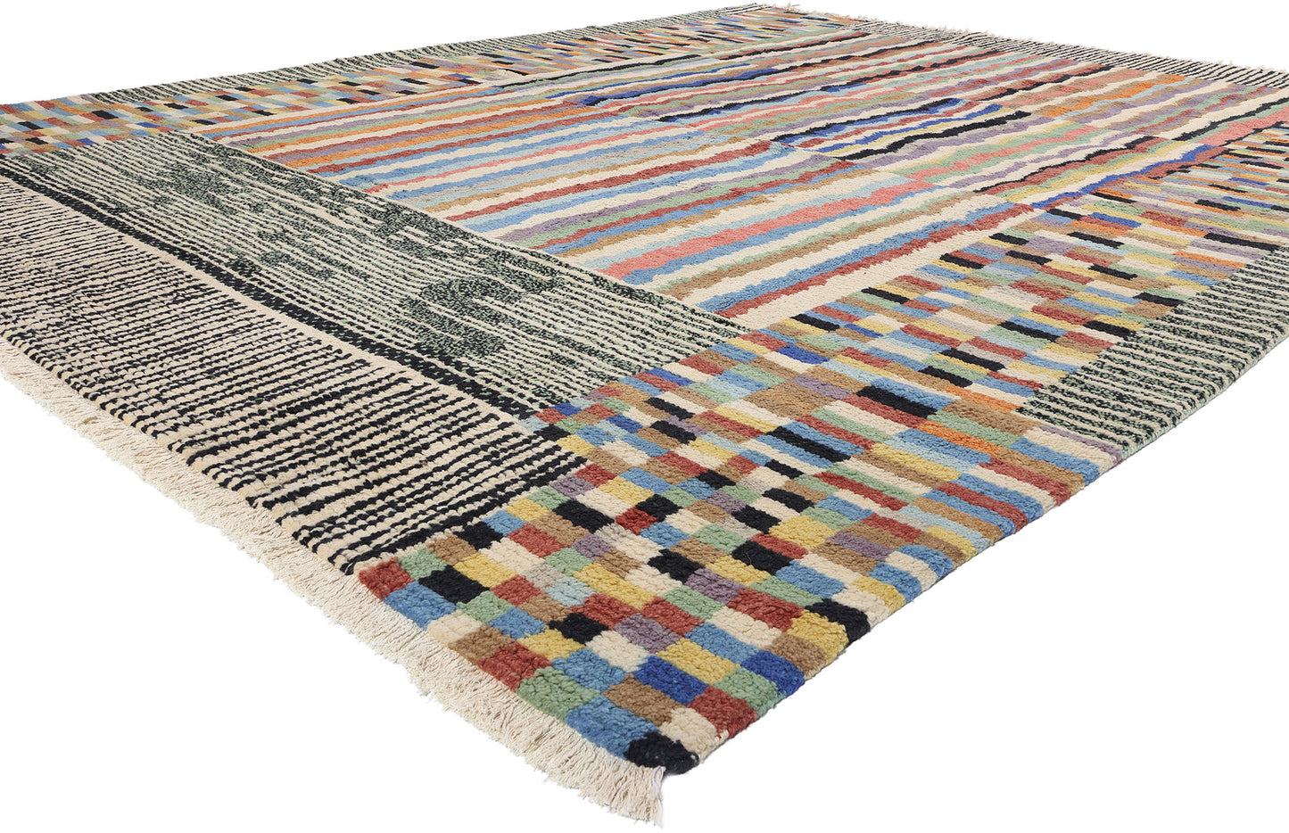 11 x 14 Chromatic Bauhaus Modern Moroccan Rug 81122