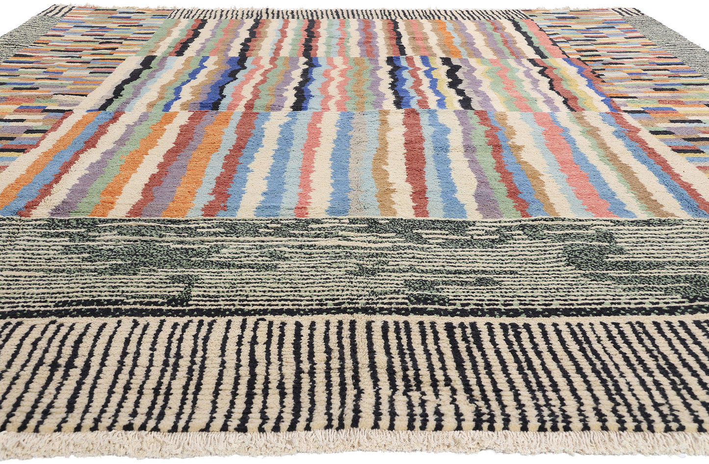 11 x 14 Chromatic Bauhaus Modern Moroccan Rug 81122
