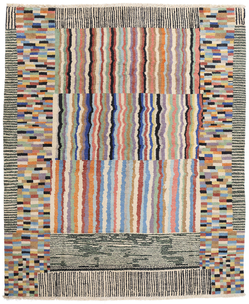 11 x 14 Chromatic Bauhaus Modern Moroccan Rug 81122