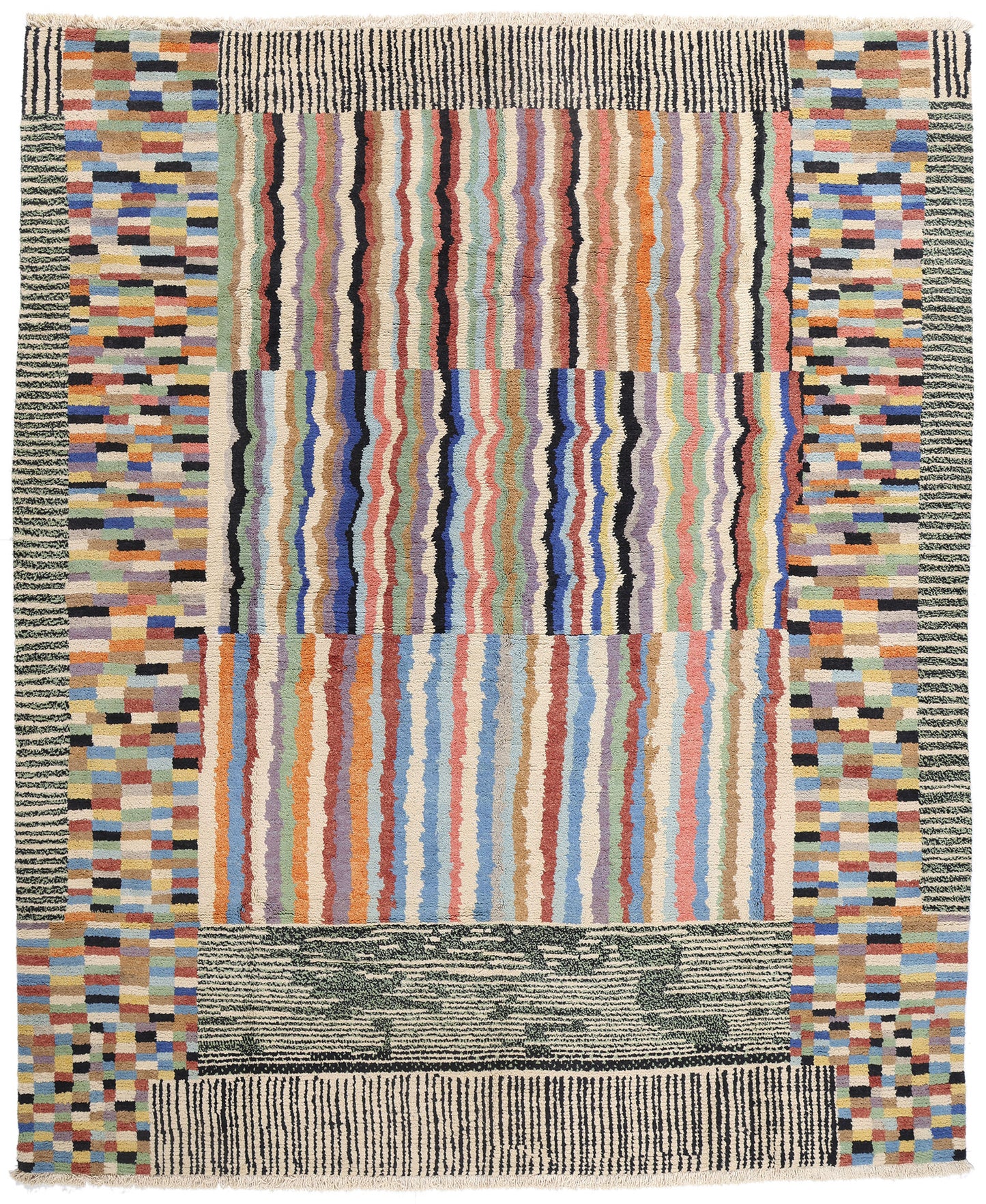 11 x 14 Chromatic Bauhaus Modern Moroccan Rug 81122