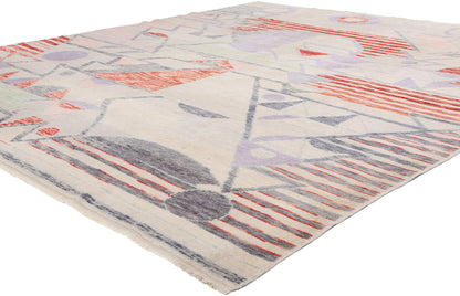 9 x 10 Abstract Strata Turkish Oushak Rug 53982