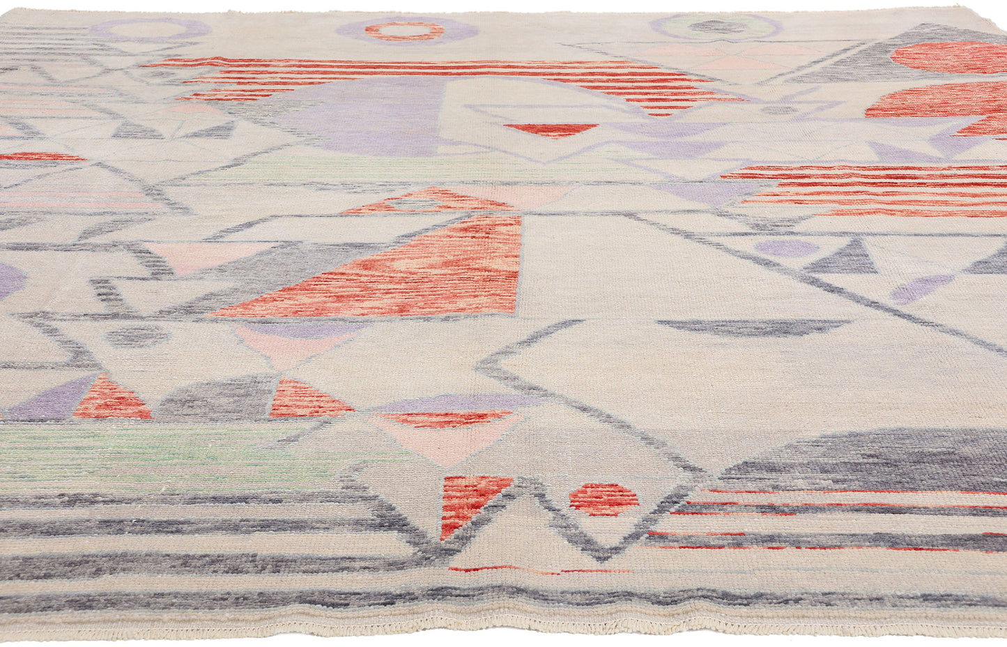 9 x 10 Abstract Strata Turkish Oushak Rug 53982