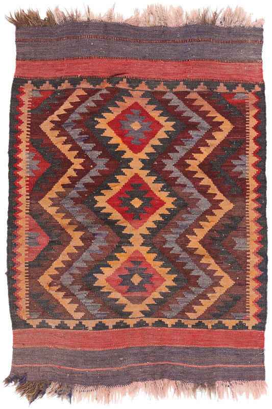 2 x 3 Antique Afghan Kilim Rug 79069
