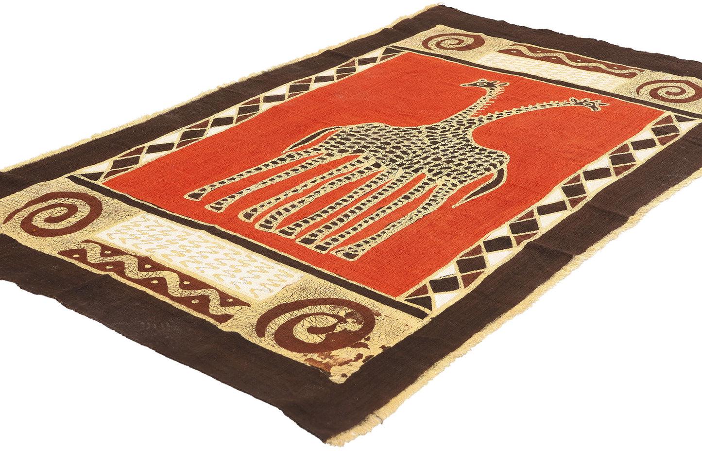 3 x 5 Vintage African Giraffe Batik Tapestry 79089