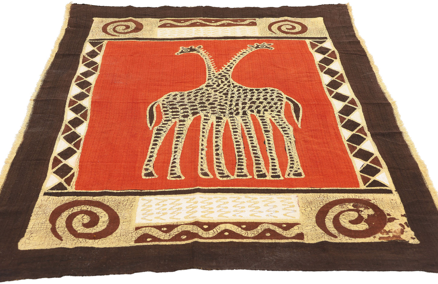 3 x 5 Vintage African Giraffe Batik Tapestry 79089