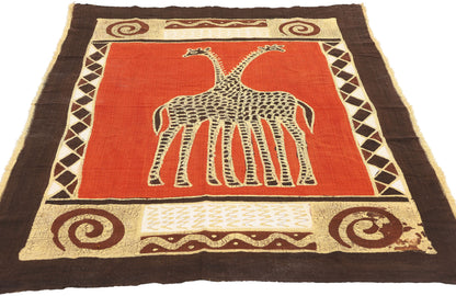 3 x 5 Vintage African Giraffe Batik Tapestry 79089