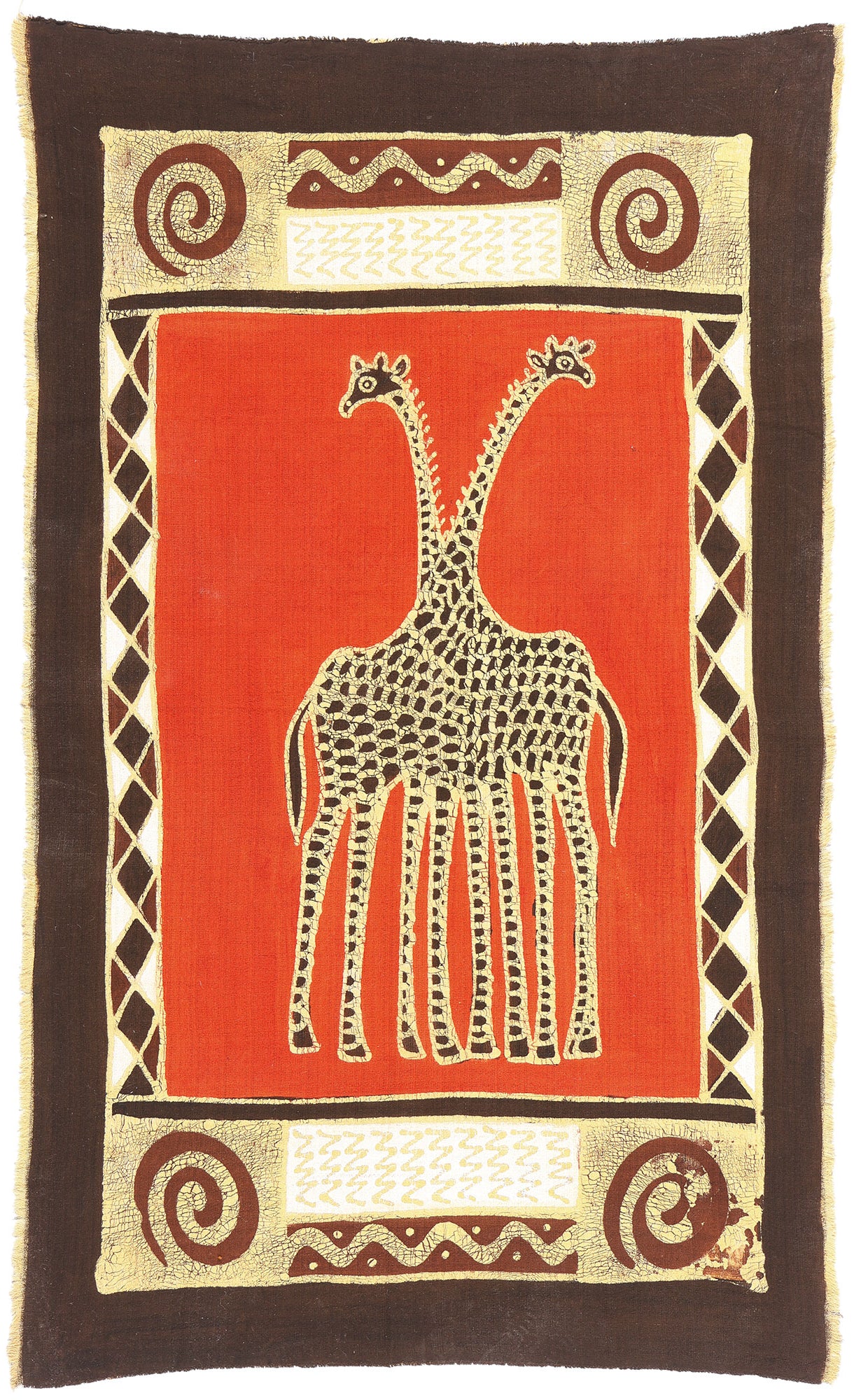 3 x 5 Vintage African Giraffe Batik Tapestry 79089
