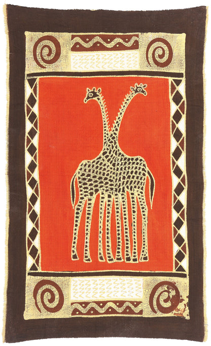 3 x 5 Vintage African Giraffe Batik Tapestry 79089
