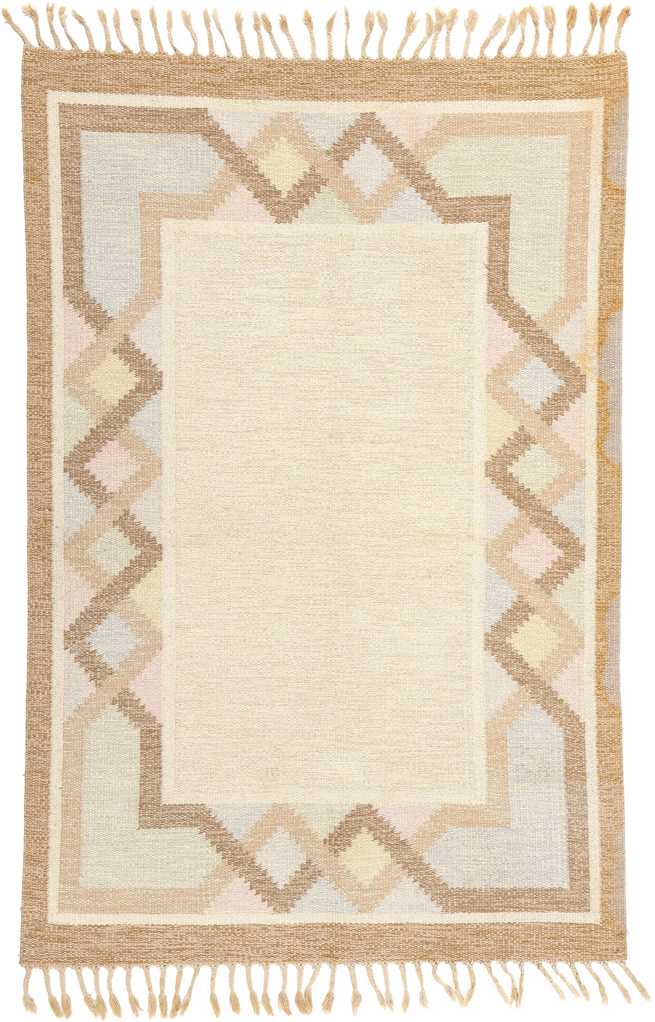 4 x 7 Anna Johanna Angstrom Vintage Swedish Rollakan Rug 78254