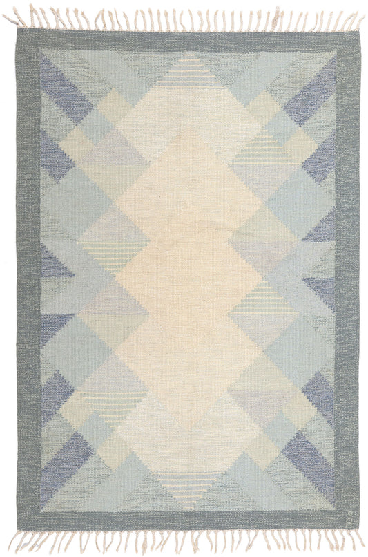 5 x 8 Anna Johanna Angstrom Vintage Swedish Rollakan Rug 79042