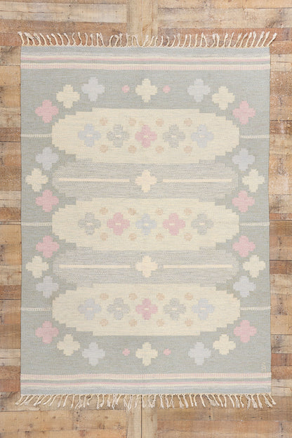 5 x 8 Anna Johanna Angstrom Vintage Swedish Rollakan Rug 79046