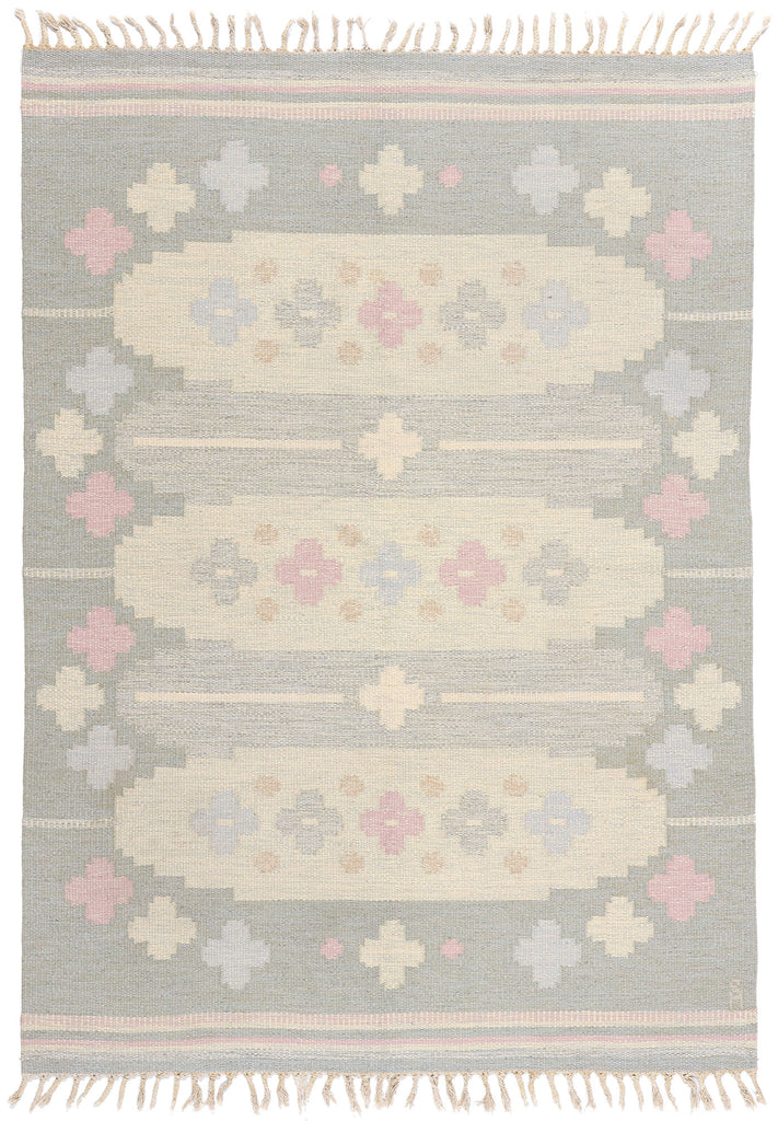 5 x 8 Anna Johanna Angstrom Vintage Swedish Rollakan Rug 79046