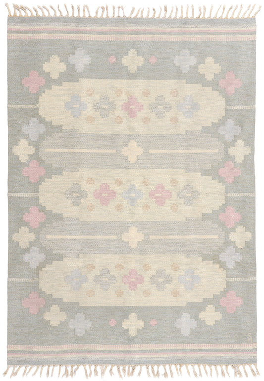 5 x 8 Anna Johanna Angstrom Vintage Swedish Rollakan Rug 79046