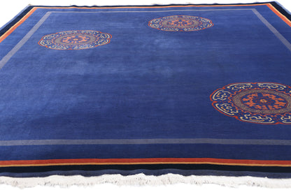 8 x 10 Antique Blue Chinese Art Deco Rug 79168